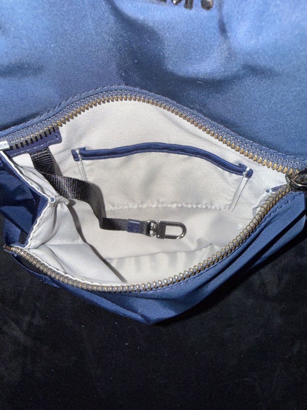 Tumi Navy Mini Nylon Backpack with Gold Hardware - Picture 12 of 14
